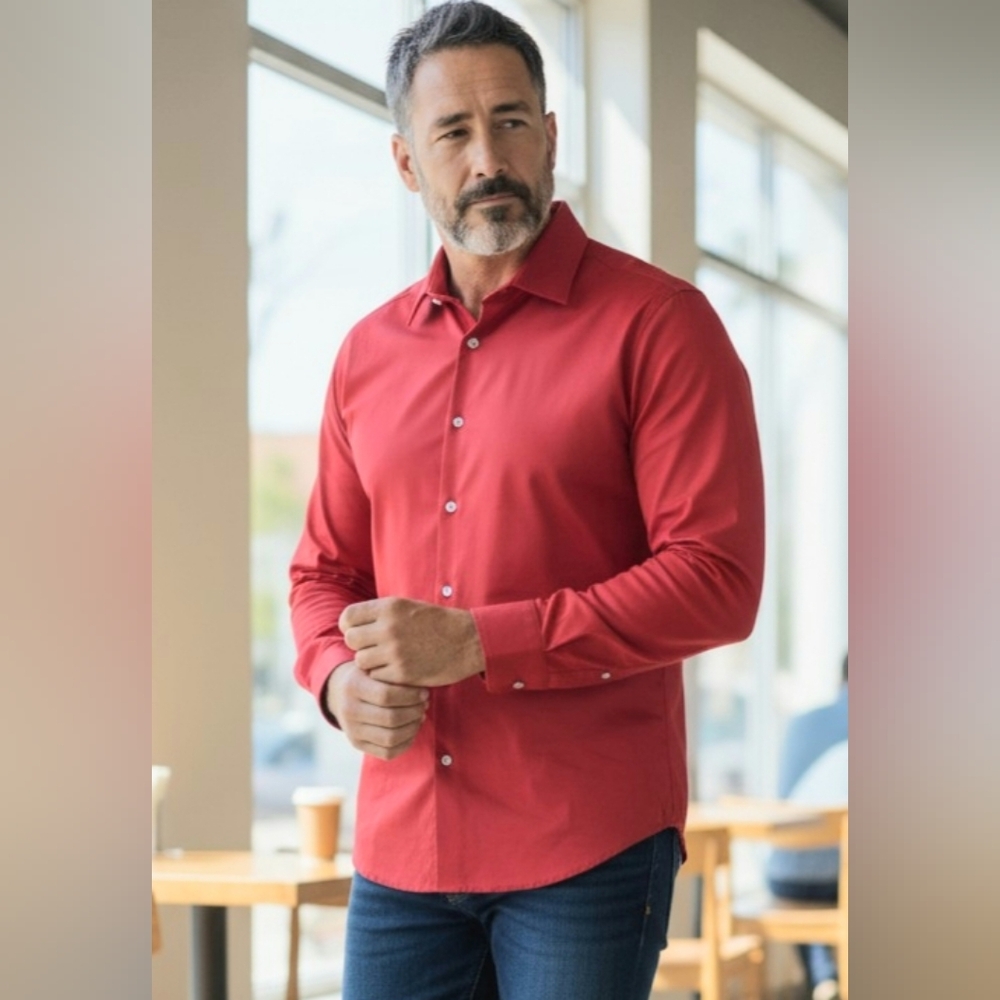 Pronto Uomo Vibrant Red Dress Shirt